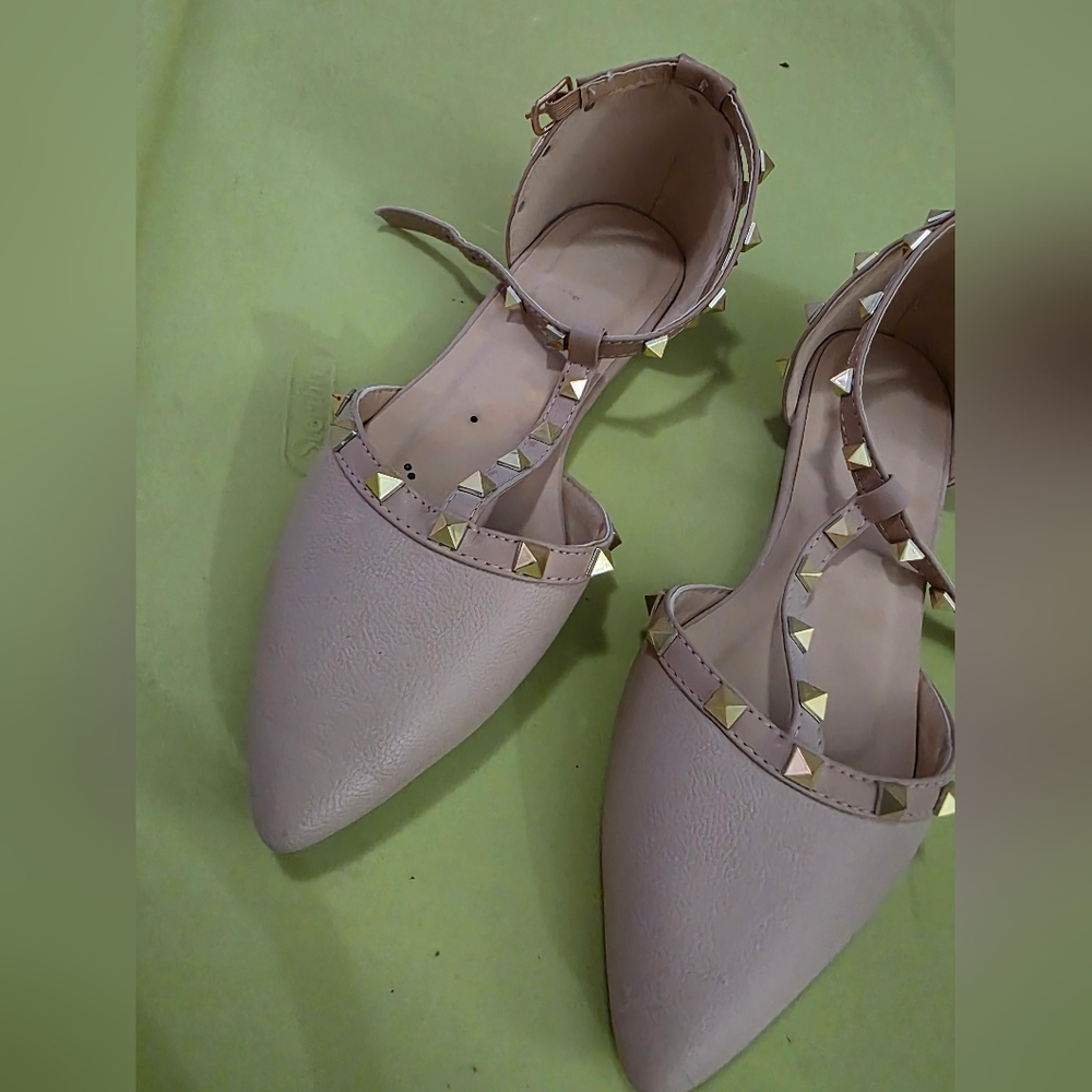 Nicole Miller Women's Pink Studded Flats - Picture 3 of 9
